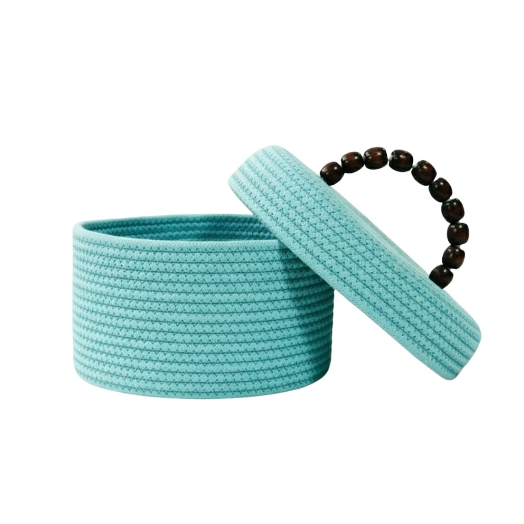 Beaded Basket: Stylish Eco-Friendly Storage Solution